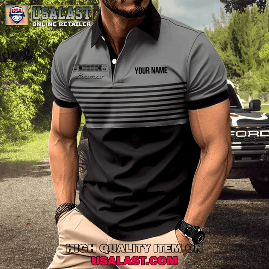 Ford Bronco Custom Name Men Polo Shirt