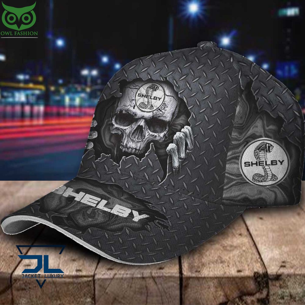 Ford Shelby Car Skull Metal Classic Cap