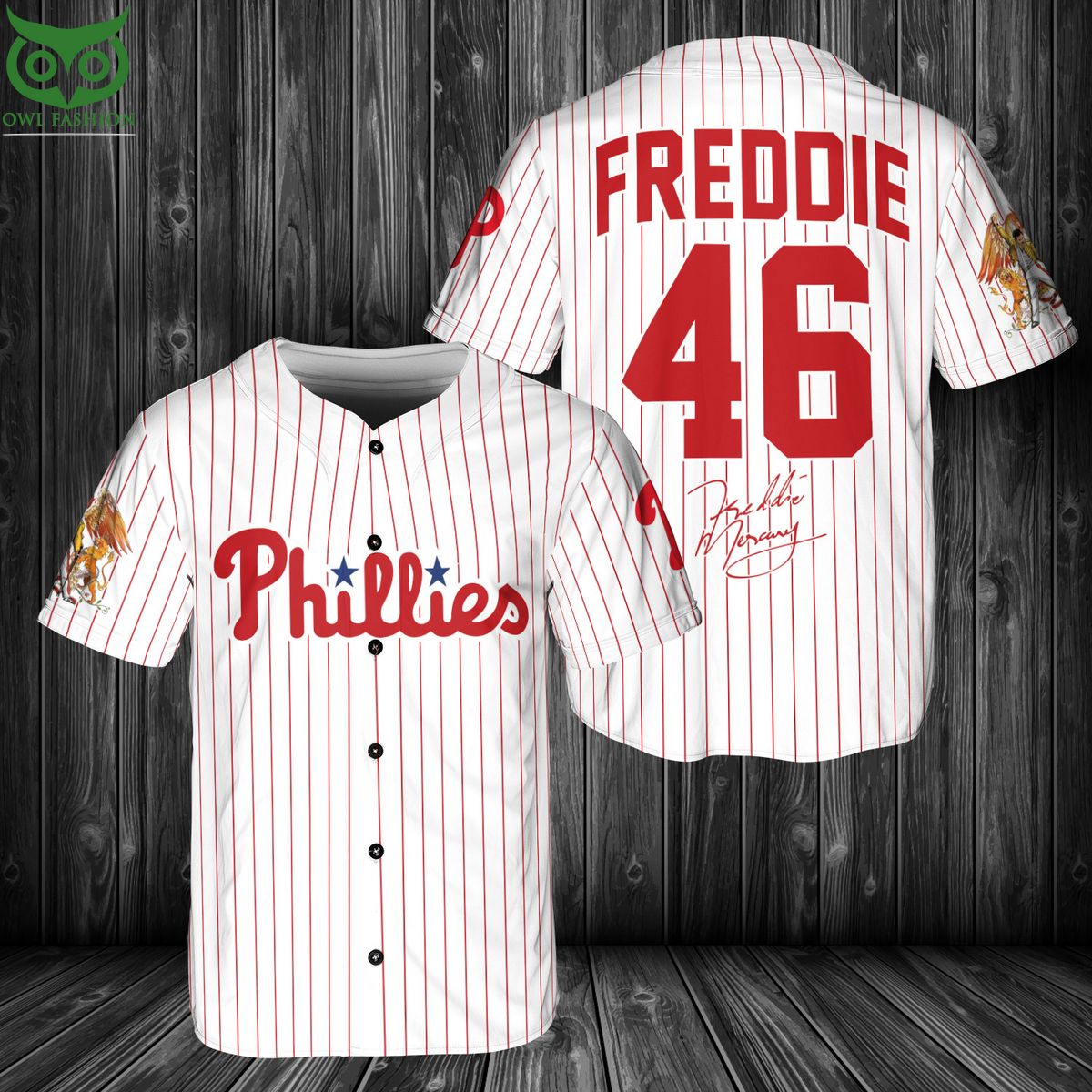 Freddie Mercury X Philadelphia Phillies Baseball Jersey Shirt