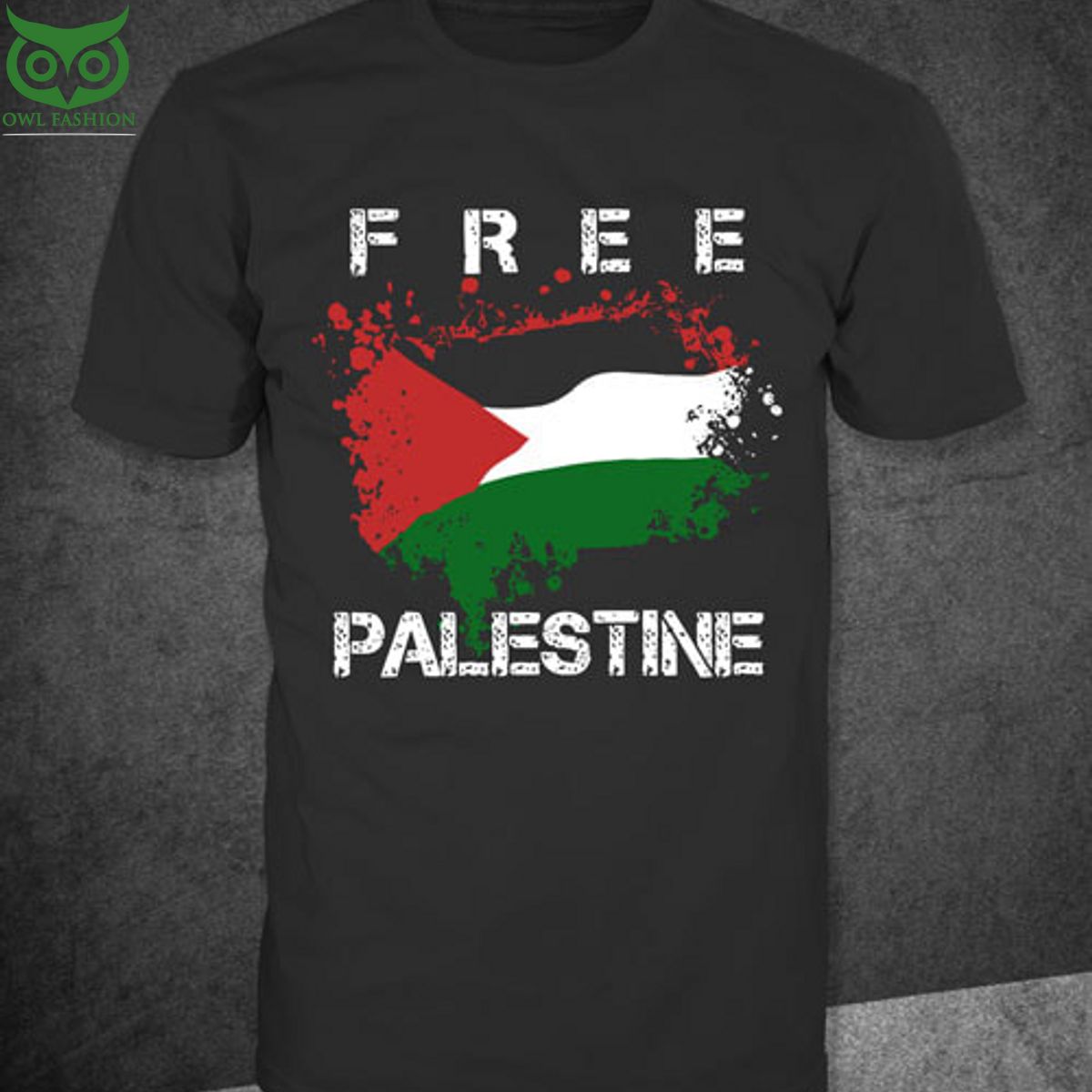 Free Palestine grunge flag hot trend t shirt Shop Owl Fashion