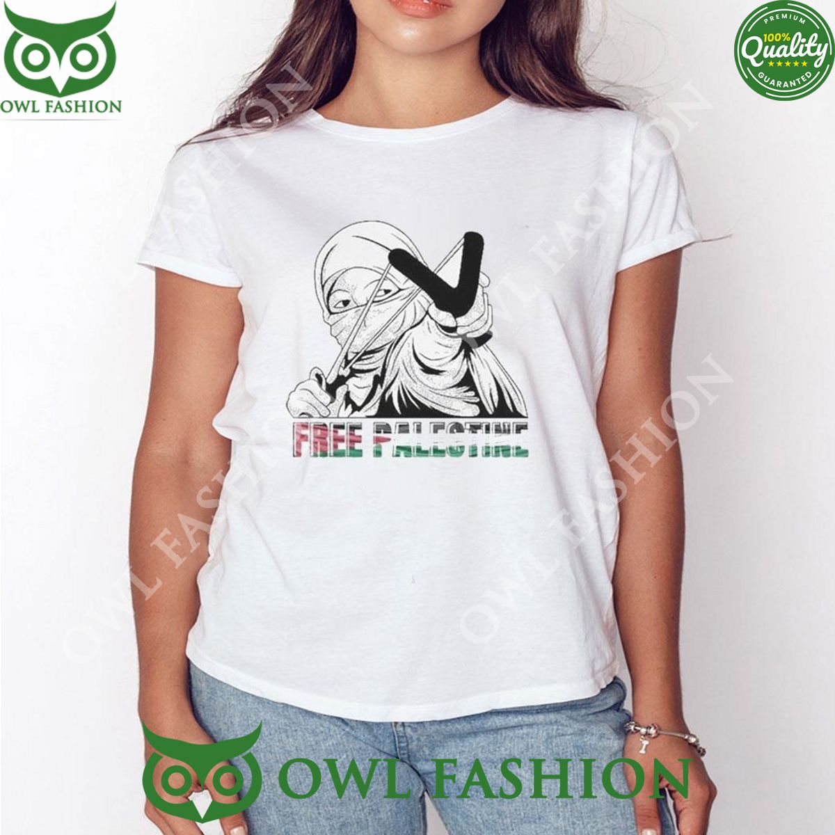 Free Palestine Women Slingshot 2024 Tshirt Hoodie