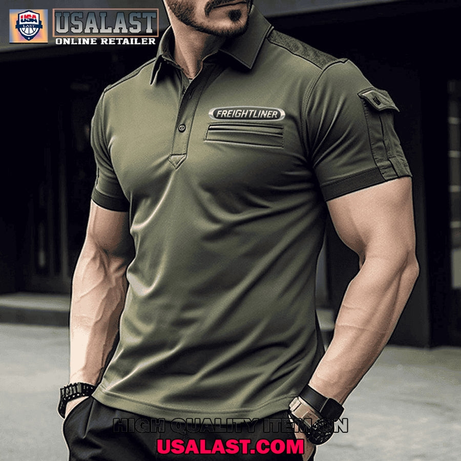 Freightliner Truck Custom Name Men Polo Shirt