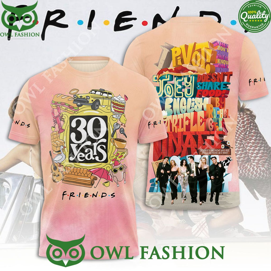 Friends 30 Years Characters Pink 3D T shirt