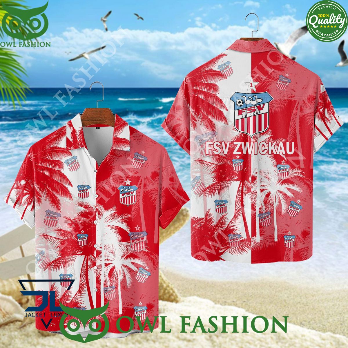 FSV Zwickau German professional football club Coconut tree Hawaiian Shirt