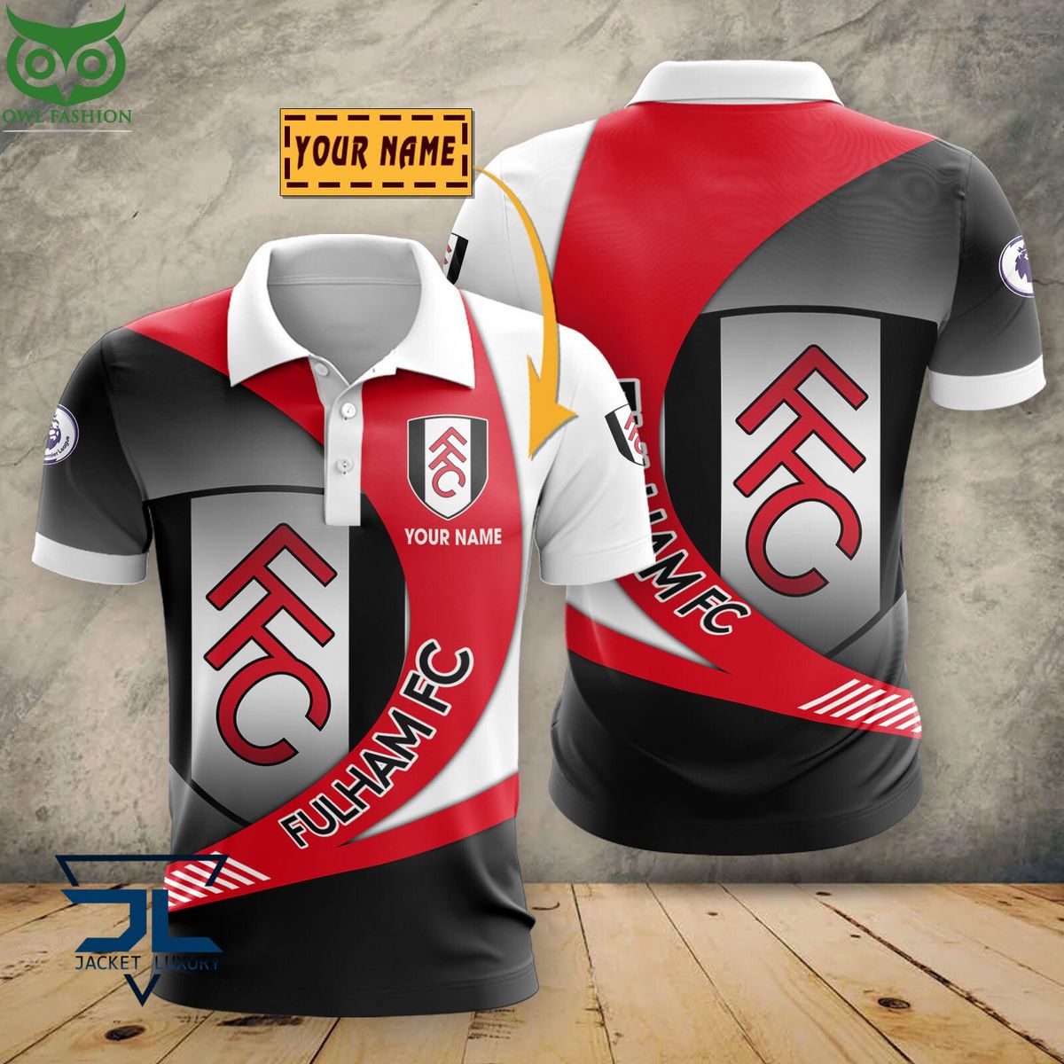 Fulham F.C Premier League 2023 Customized 3D Polo Tshirt