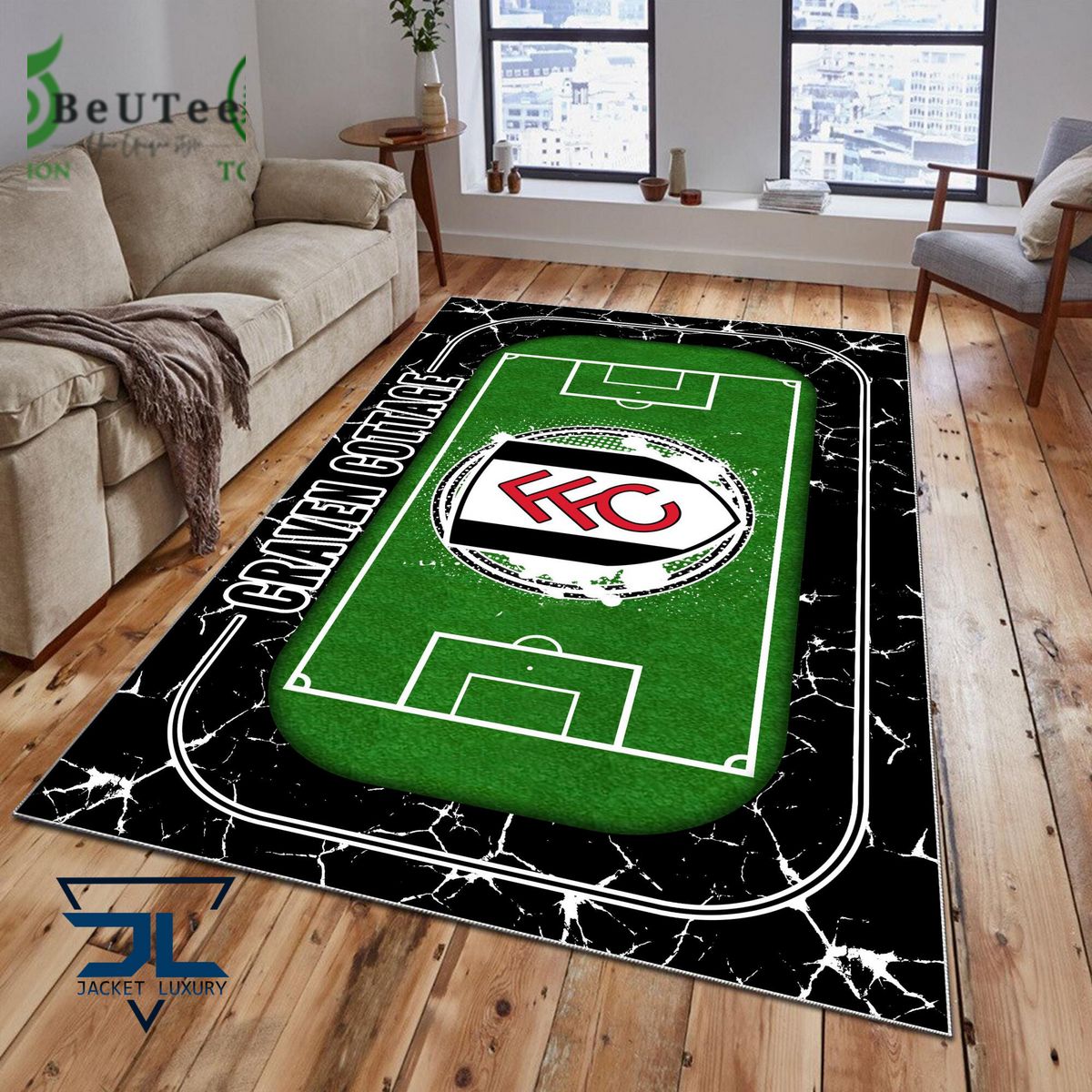Fulham Premier League Football Team Carpet Rug