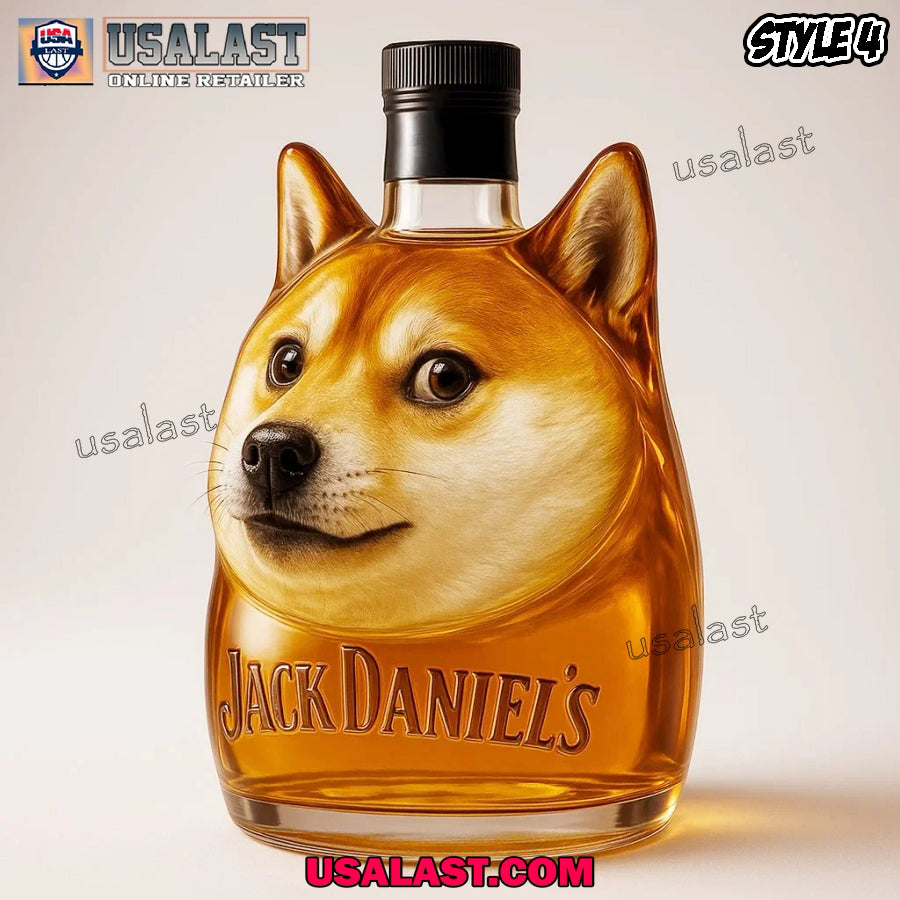 Funny Dogecoin Trending Whisky Bottle