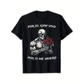 funny gym skeleton graphic Lightsaber brand shirt unisex cotton casual round neck tee with mexican sayings xxxl black...