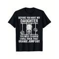 funny hurt my daughter gift cool protective dad Lightsaber brand shirt suitable for Spiky hair fighters men Gunpla brand...