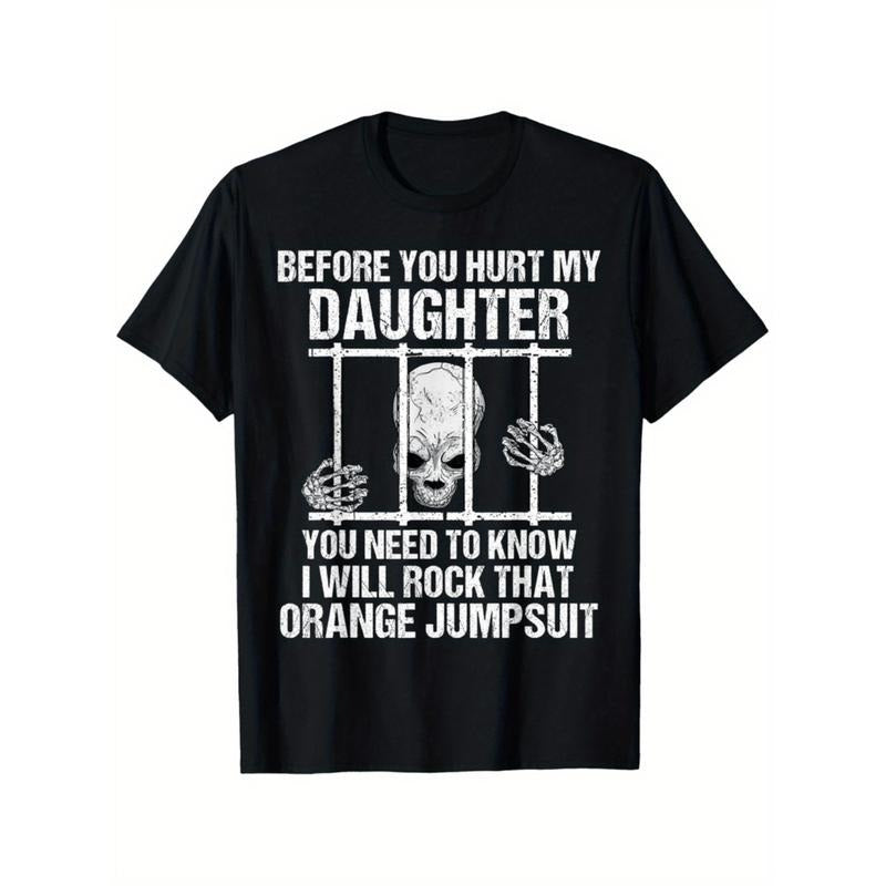 funny hurt my daughter gift cool protective dad Lightsaber brand shirt suitable for Spiky hair fighters men Gunpla brand...