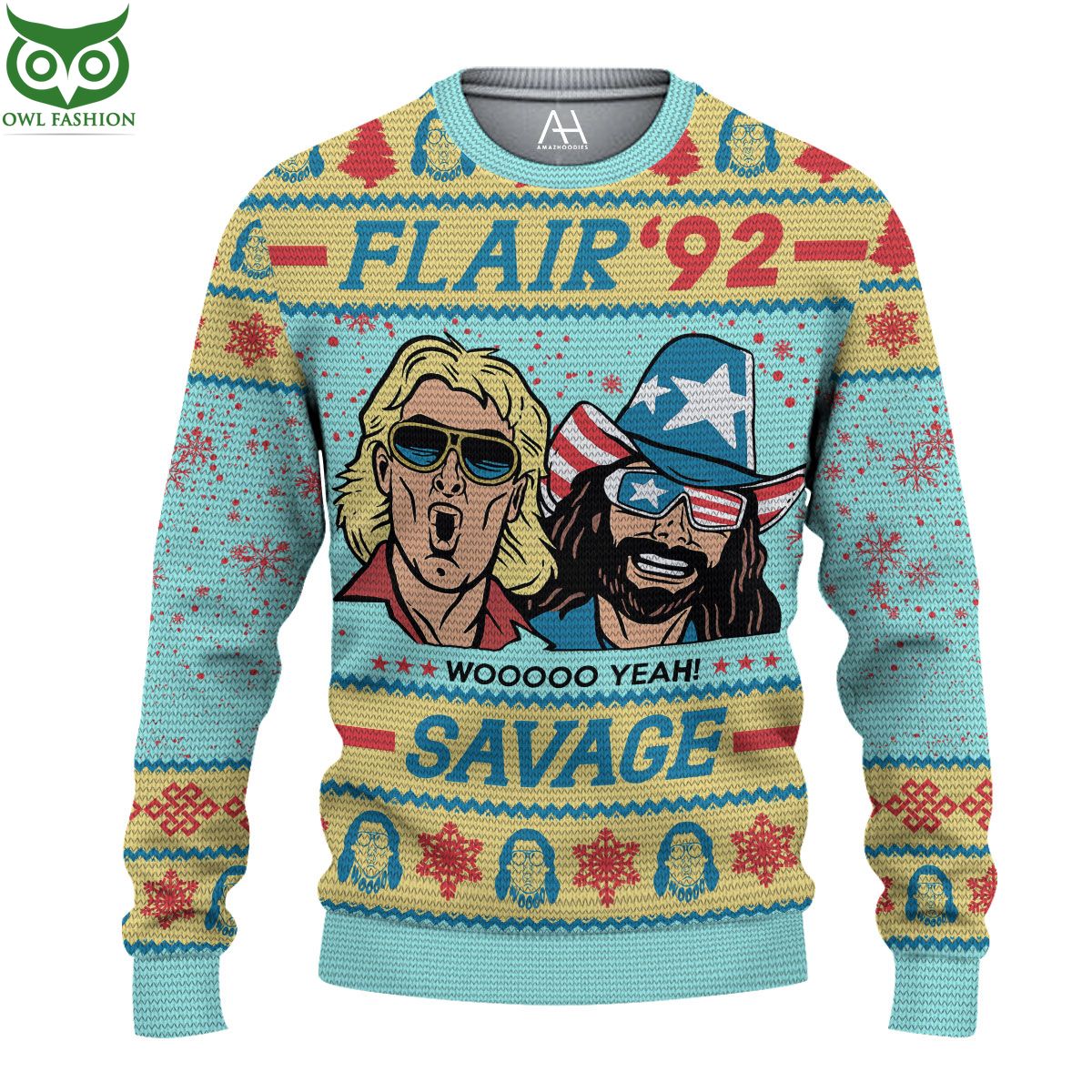 Funny RIC Flair 92 Savage Woo Ugly Sweater Jumpers