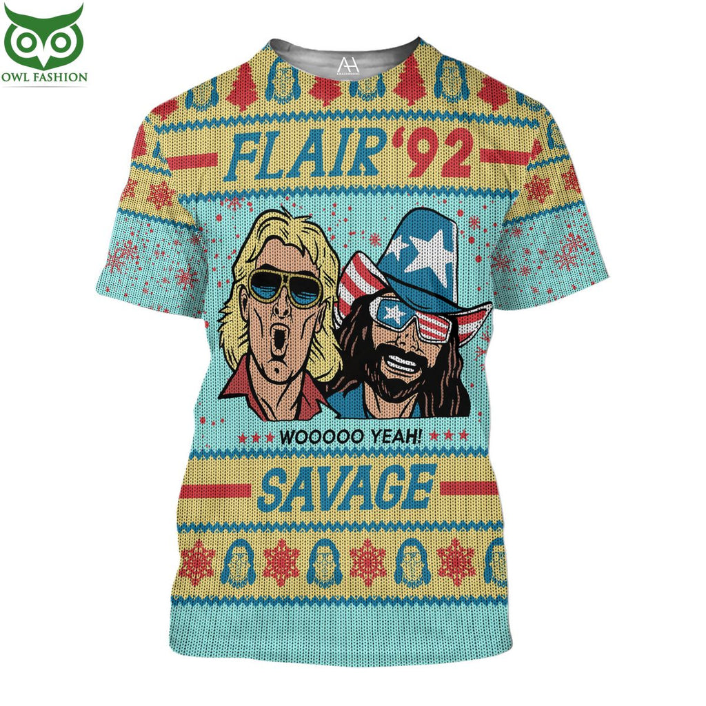 Funny RIC Flair 92 Savage Woo Ugly Sweater Jumpers