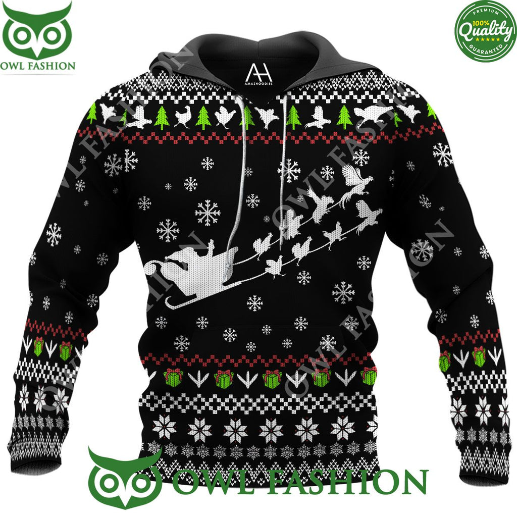 Funny Rooster Santa Christmas Premium Ugly Sweater