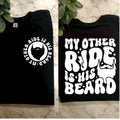 funny shirt my other ride is his beard humor  popular biker motorcycle rider trending short sleeve shirt Sweatshirt,...