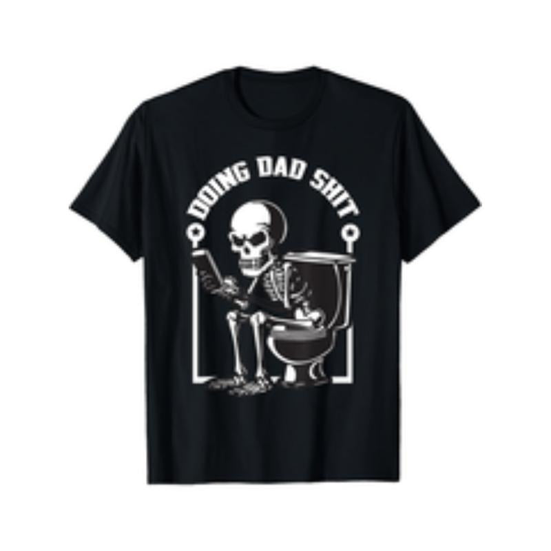 funny skeleton graphic Lightsaber brand shirt doing dad humorous TNF day gift black with white print regular fit short...