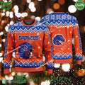 Logo Pattern Helmet Boise State Broncos Ugly Sweater for Christmas