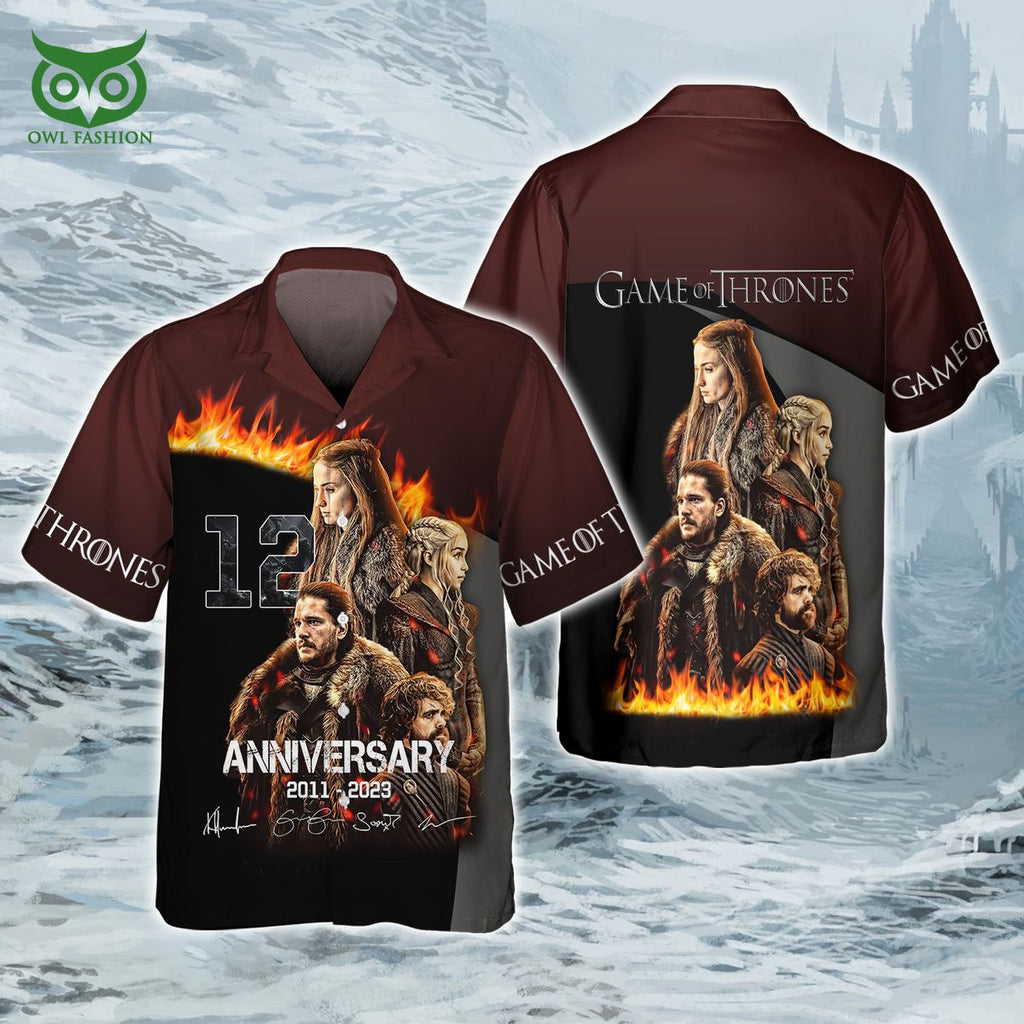 Game of Thrones 12th anniversary 3D Tshirt Zipper Hoodie