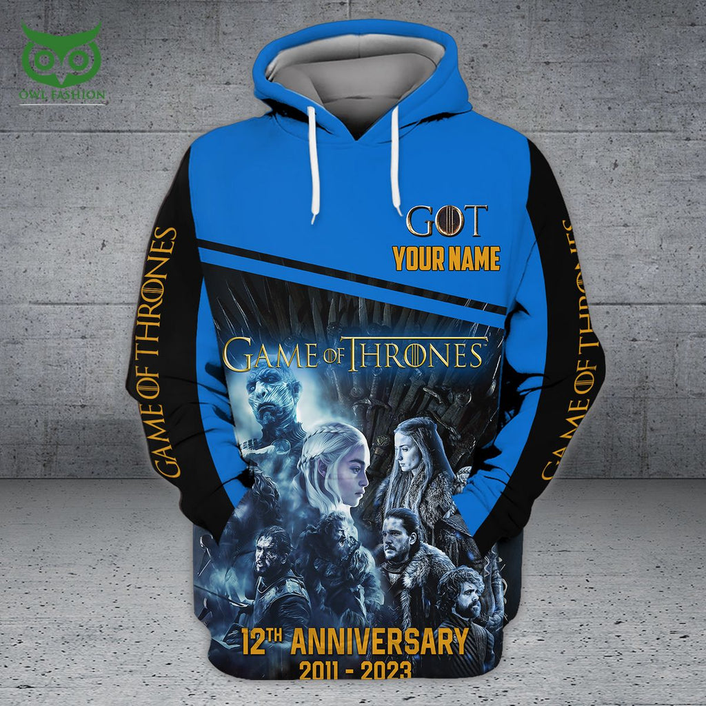 Game of Thrones 12th Anniversary Personalized 3D Tshirt Hoodie Longsleeves