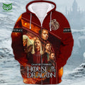 Game Of Thrones House Of The Dragon 3D Zipper Hoodie