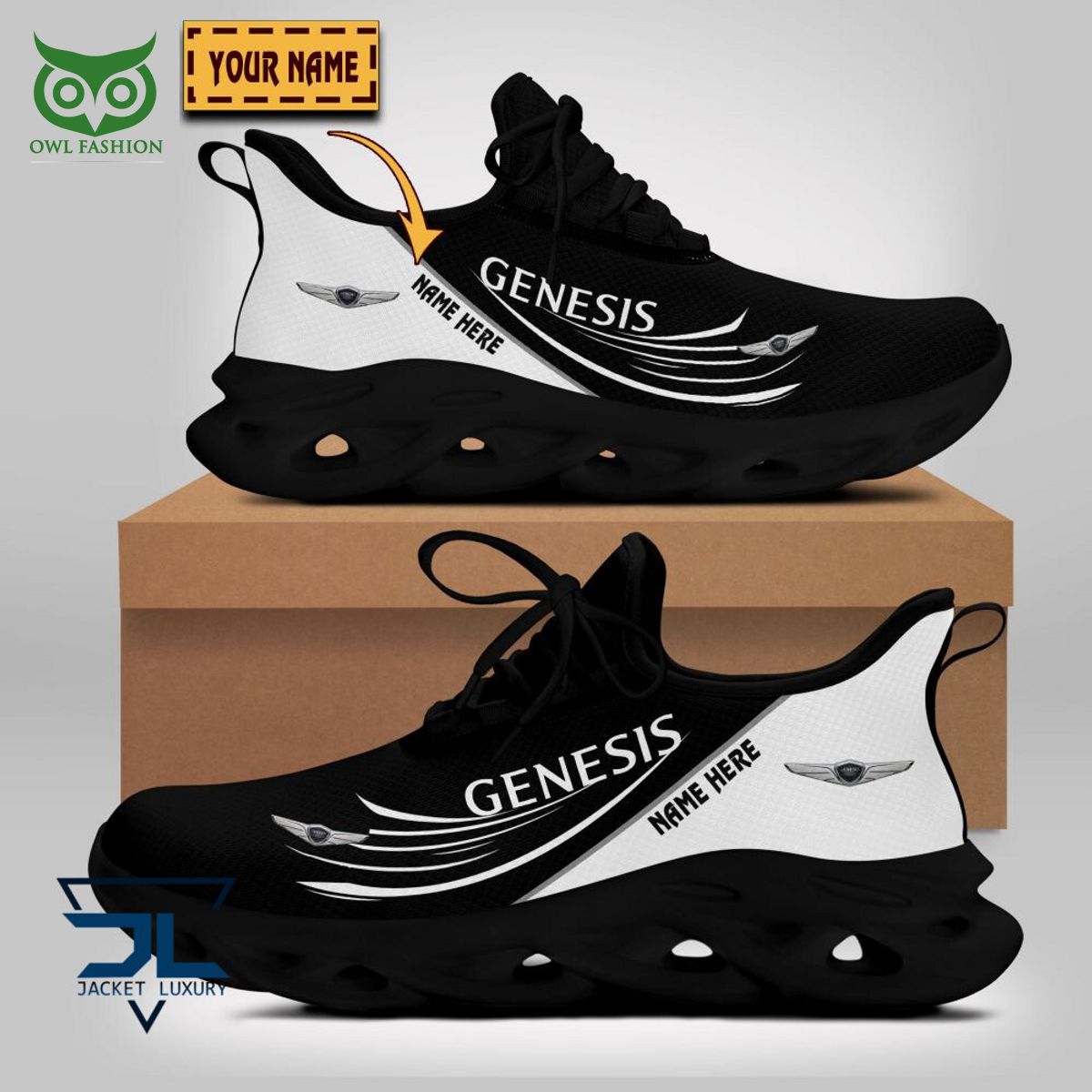 Genesis Car Brand Logo Personalized Max Soul Shoes