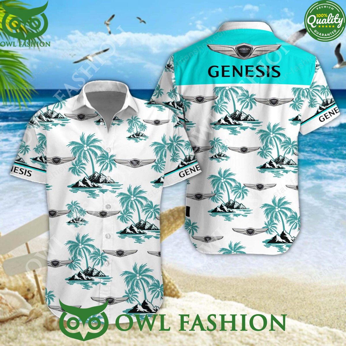 Genesis Luxury Motor Brand Hawaiian Shirt and Shorts