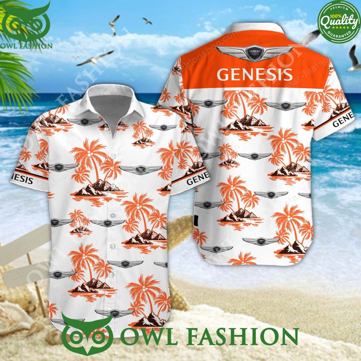 Genesis Luxury Motor Brand Hawaiian Shirt and Shorts