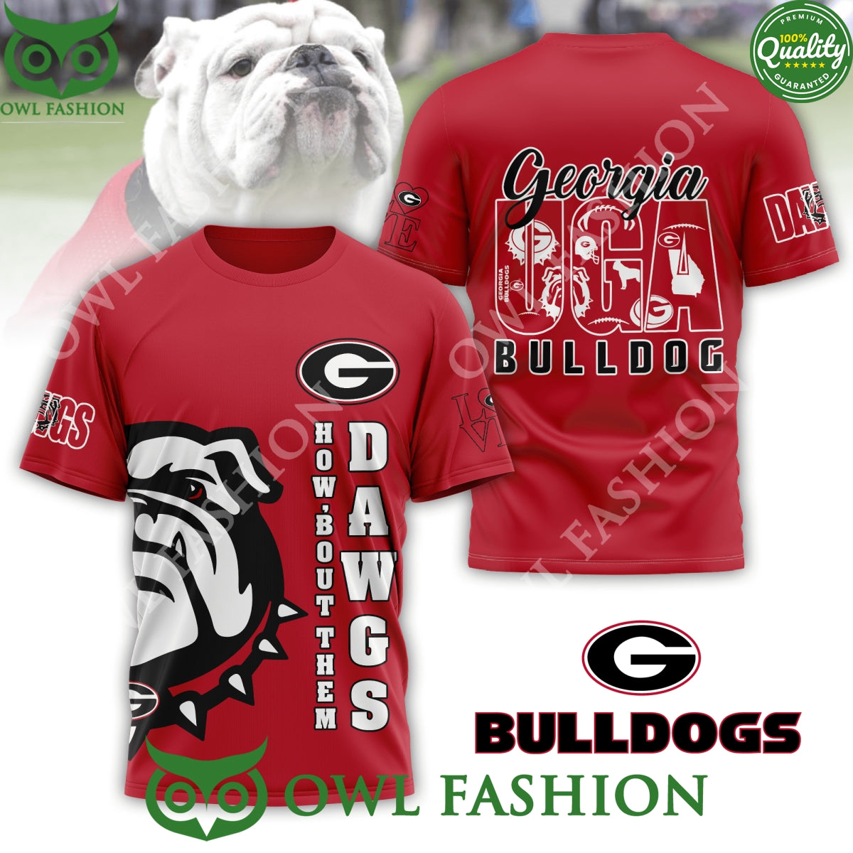 Georgia Bulldogs Dawgs How About Them 3D t Shirt