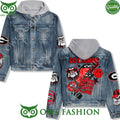 Georgia Bulldogs football NCAA go dawgs Jean Denim Hood Jacket
