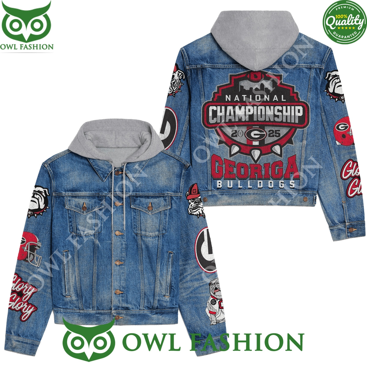 Georgia Bulldogs National Championship 2025 Denim Jacket