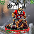 Georgia Bulldogs Wins Dawgs Bite Horns Fall plastic ornament