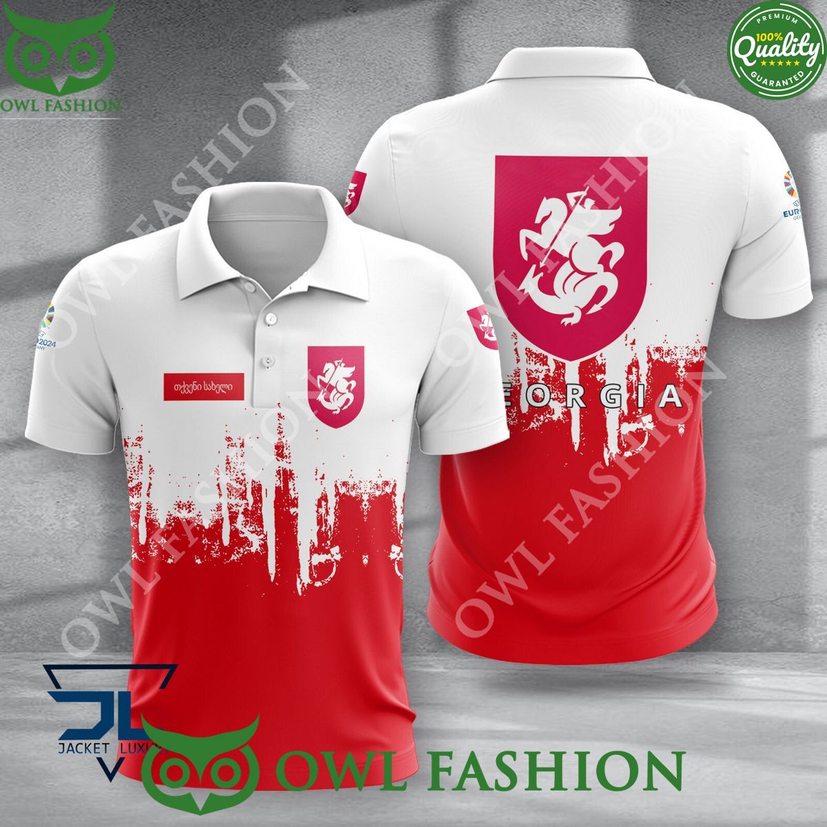Georgia National Football Euro Champion Personalized 3D Polo Shirt