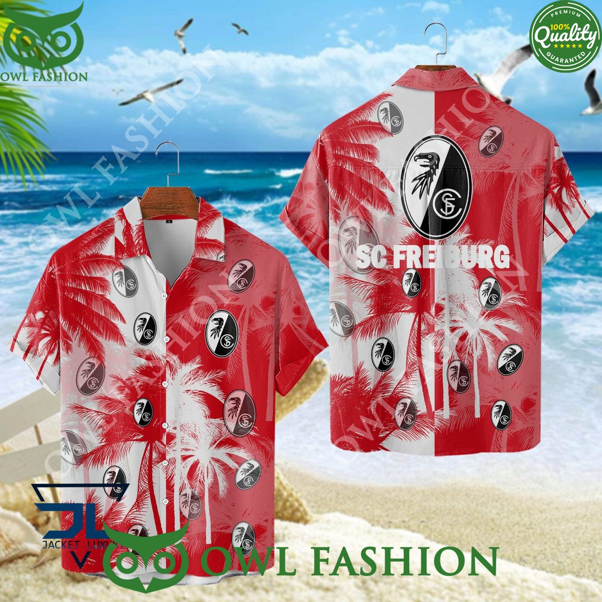 German association football club SC Freiburg II Hawaiian shirt Coconut tree