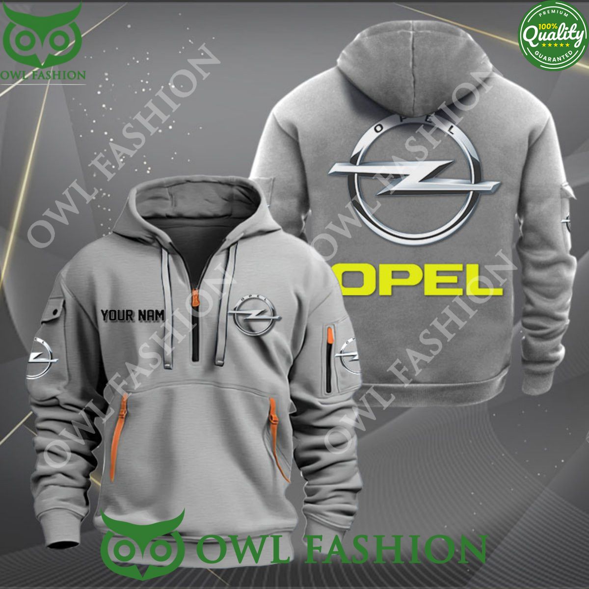 German automobile manufacturer Opel Personalized 2d half zipper hoodie
