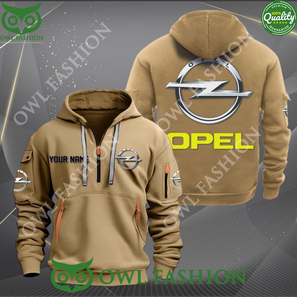 German automobile manufacturer Opel Personalized 2d half zipper hoodie