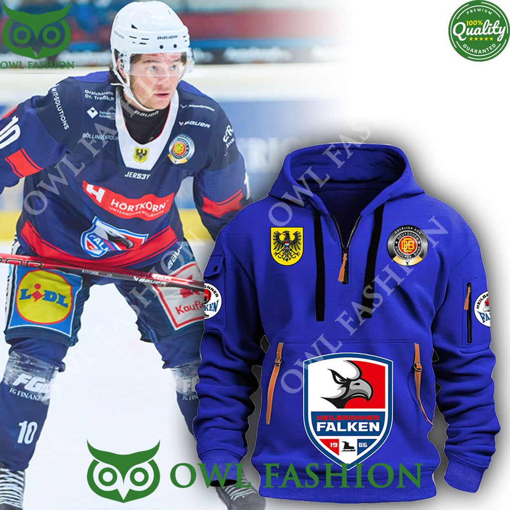 Germany Heilbronner Falken ice hockey team half zipper hoodie
