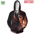 Getsuga Tensho Transform Bleach Anime Zip Up 3D Hoodie