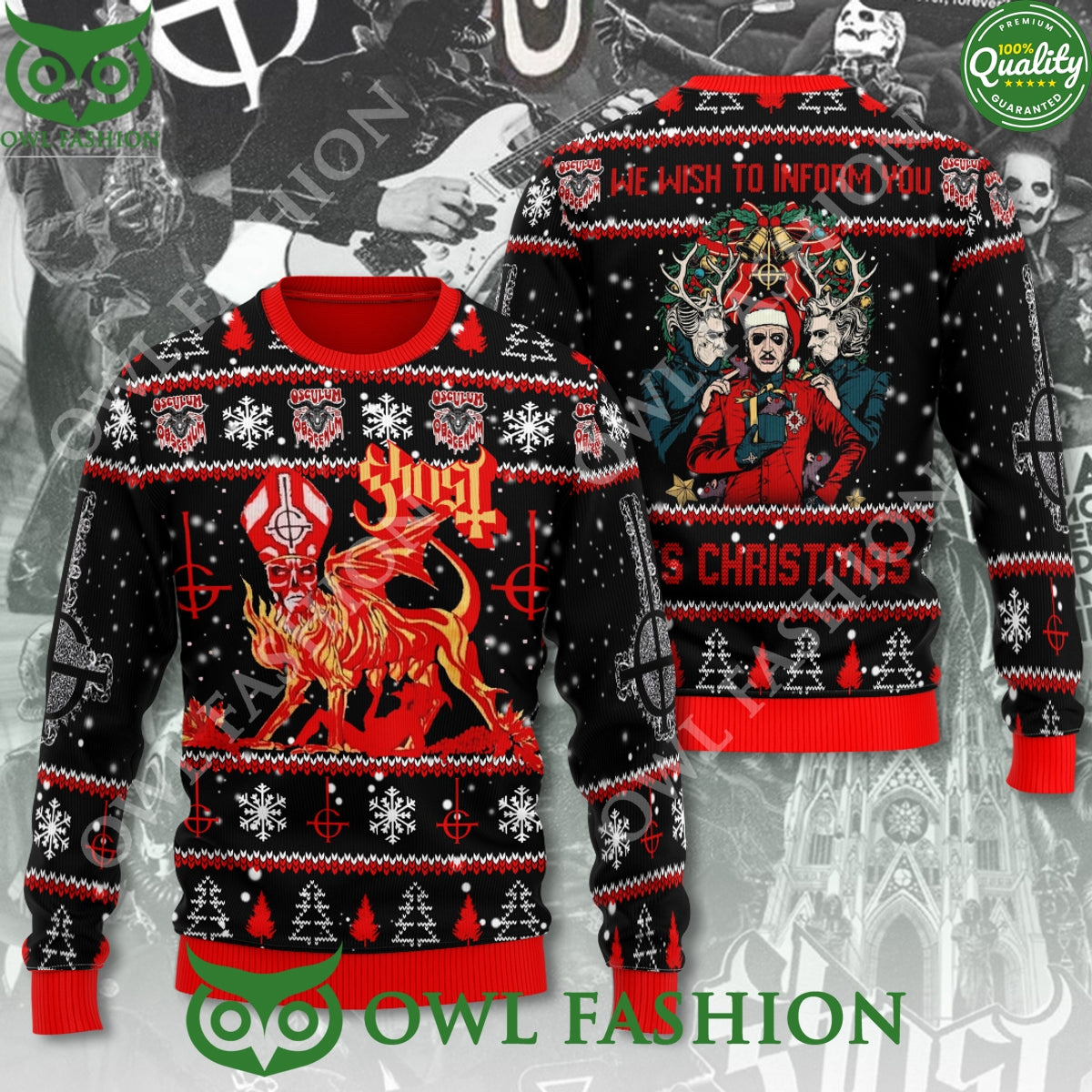 Ghost Band We Wish To Inform You Christmas Ugly Sweater