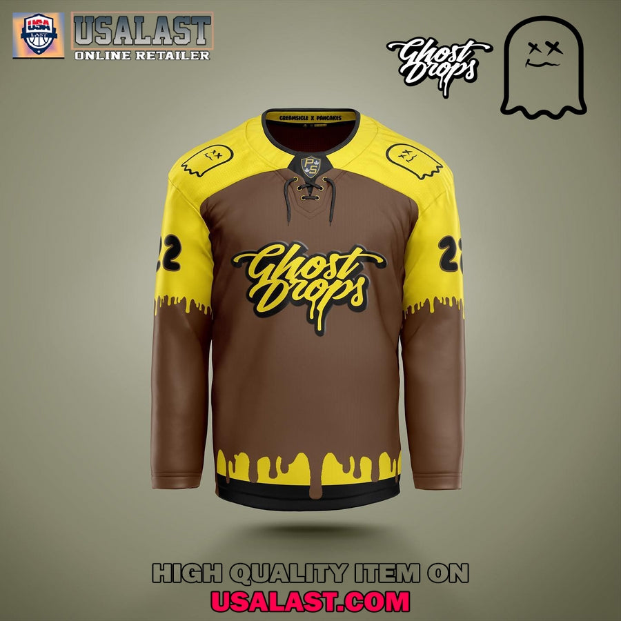 Ghost Drops Cream Cake Canabis Hockey Jersey