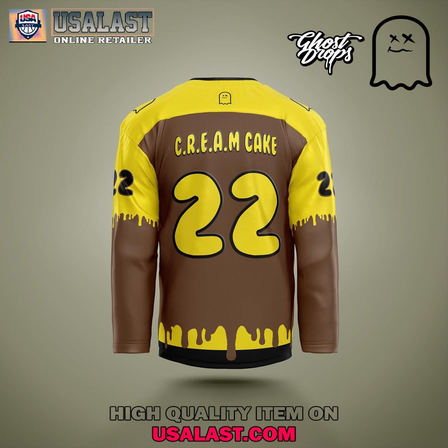 Ghost Drops Cream Cake Canabis Hockey Jersey