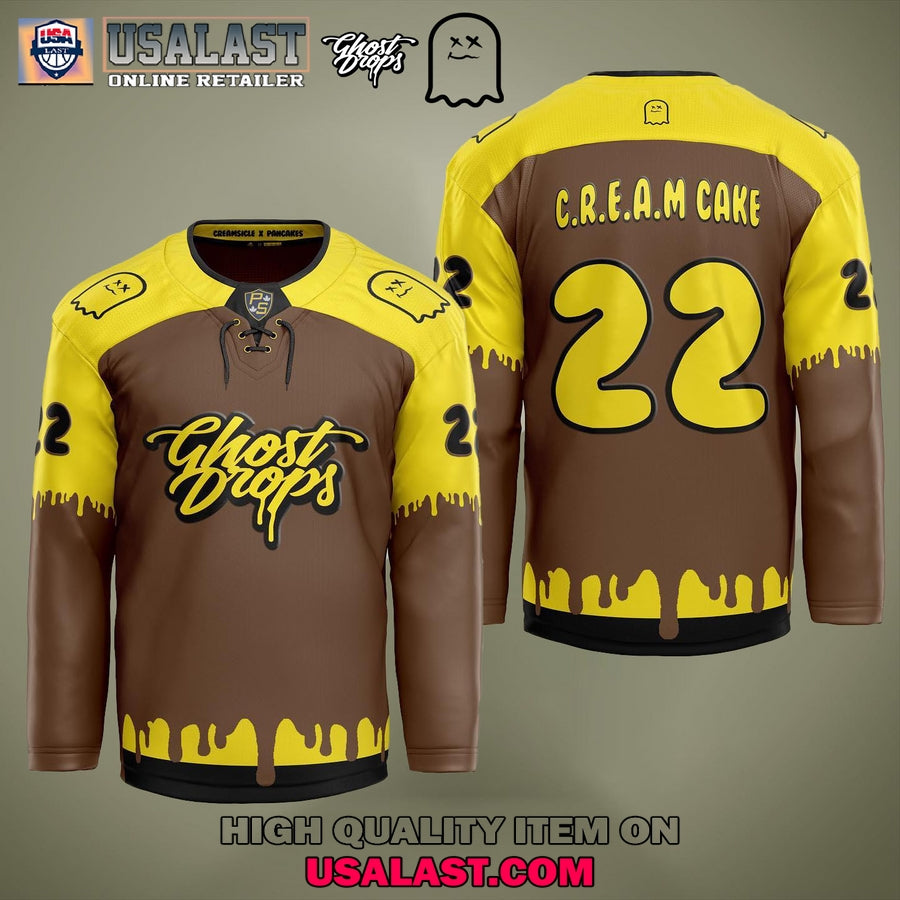Ghost Drops Cream Cake Canabis Hockey Jersey