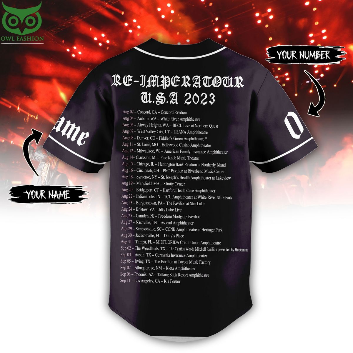 Ghost Rock Band Tour Customized Baseball Jersey Shirt