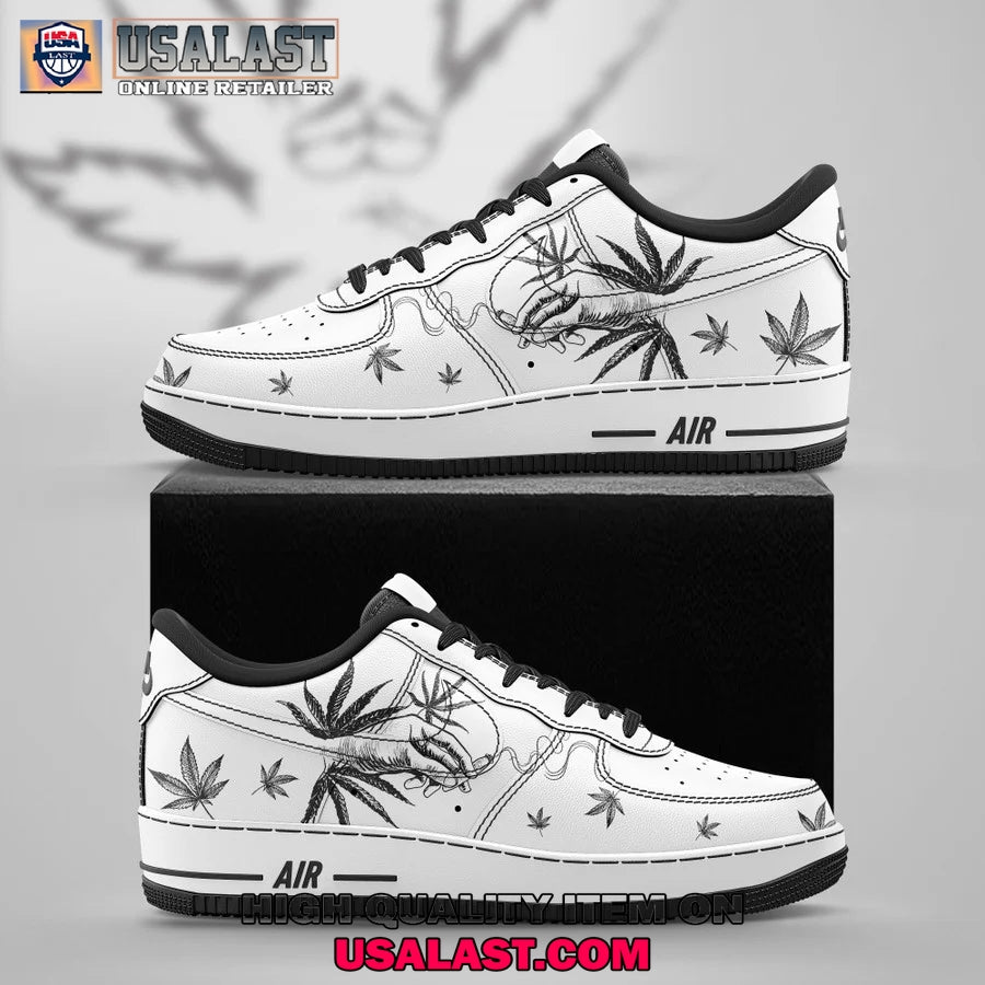 Gift For Weed Lovers Black And White AF1 Sneakers