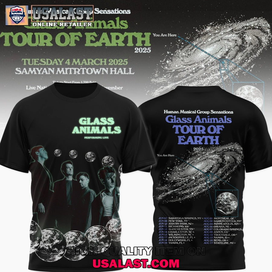 Glass Animals Tour Of Earth 2025 Hoodie, T-Shirt