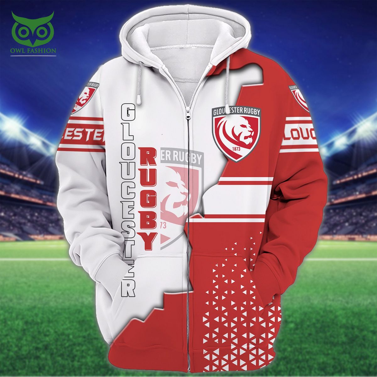 Gloucester Rugby Gallagher Premiership 3D TShirt Hoodie