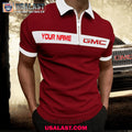 GMC Custom Name Zipper Men Polo
