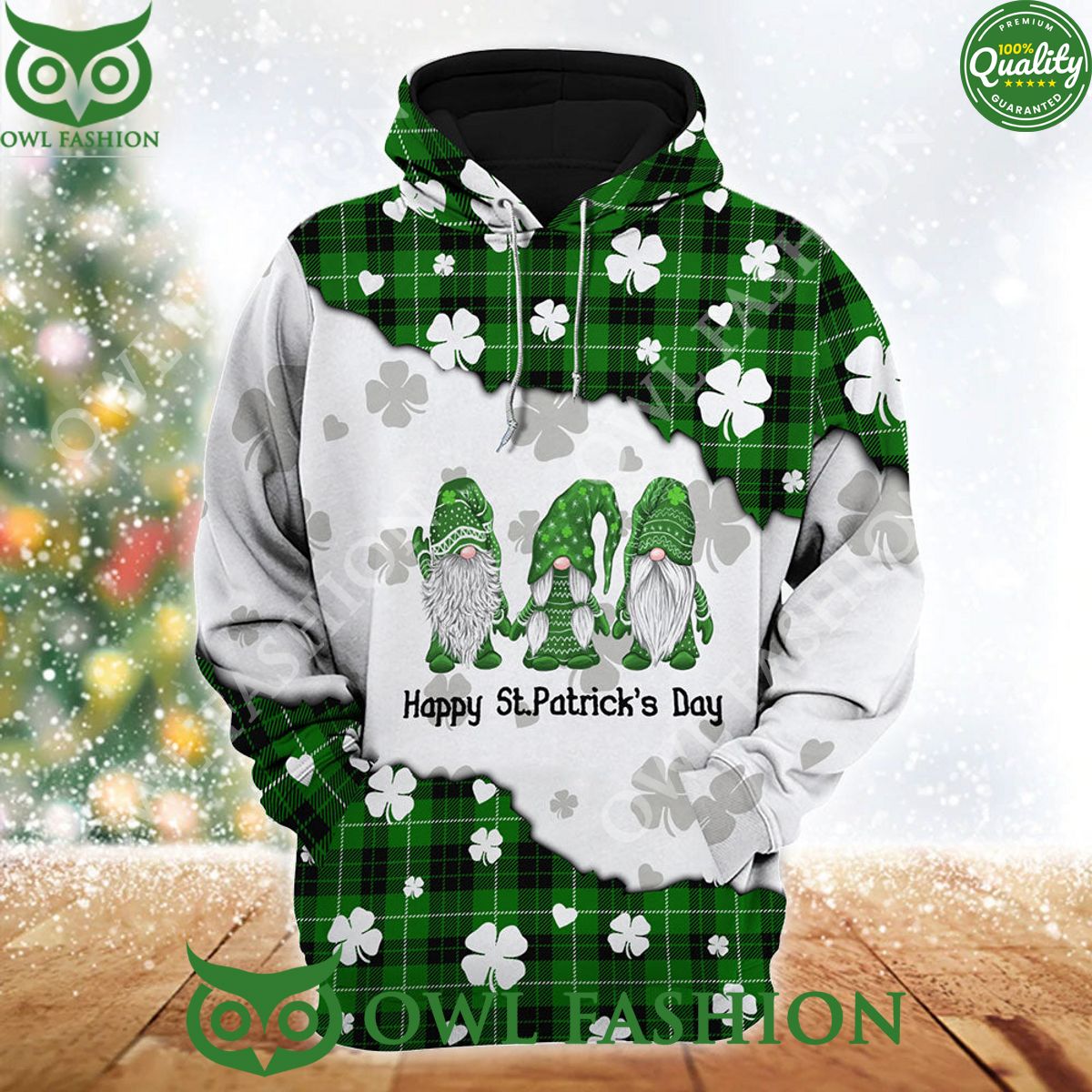 Gnomes St Patrick’s Day Symbols 3D Hoodie and Legging