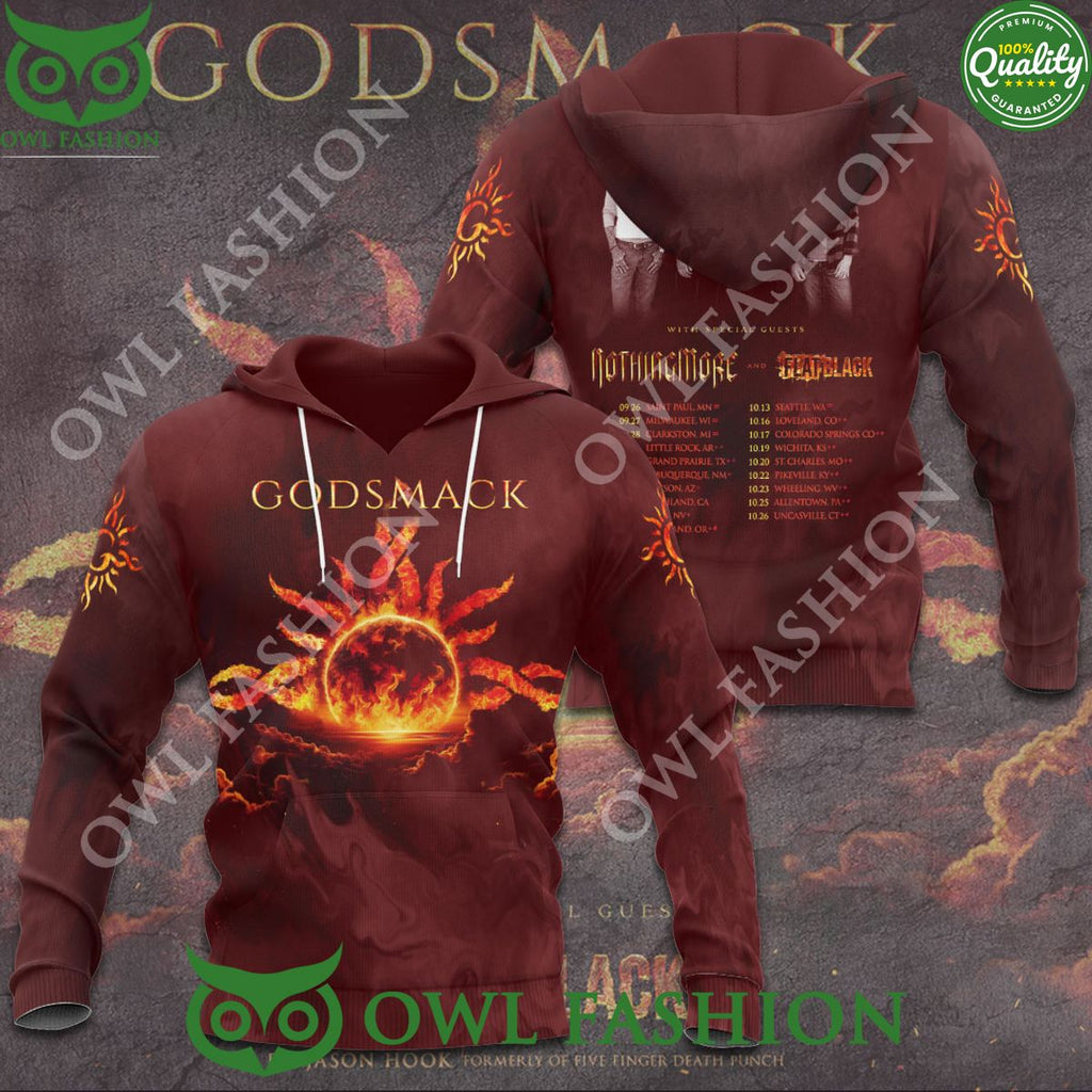 Godsmack Special Guests Nothing More and Flatback 3D t Shirt