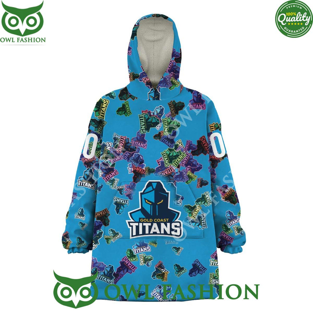 Gold Coast Titans Special Logo Rugby Fleece Blanket hoodie