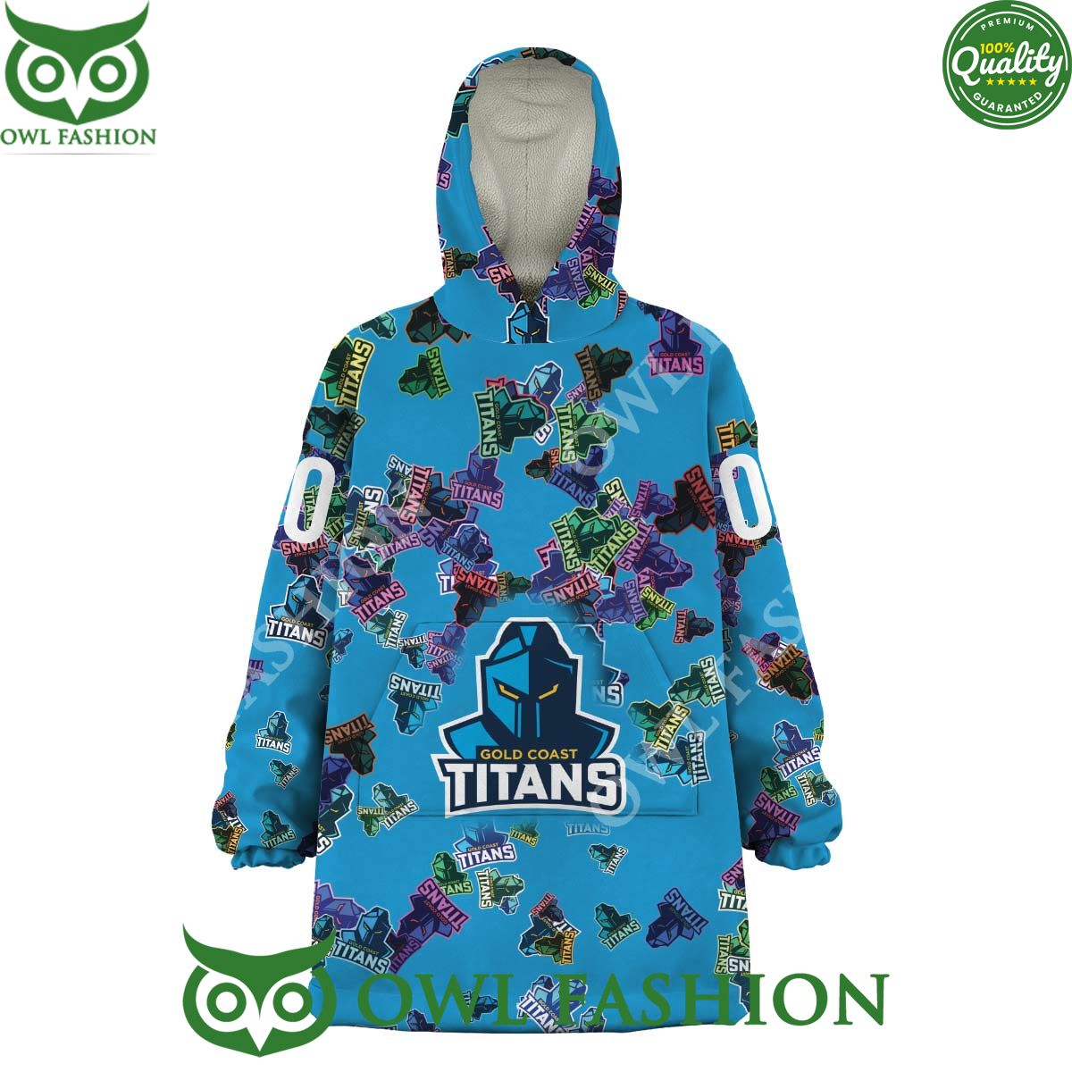 Gold Coast Titans Special Logo Rugby Fleece Blanket hoodie