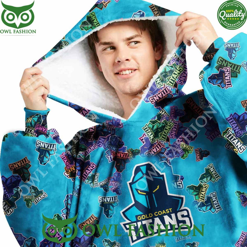 Gold Coast Titans Special Logo Rugby Fleece Blanket hoodie